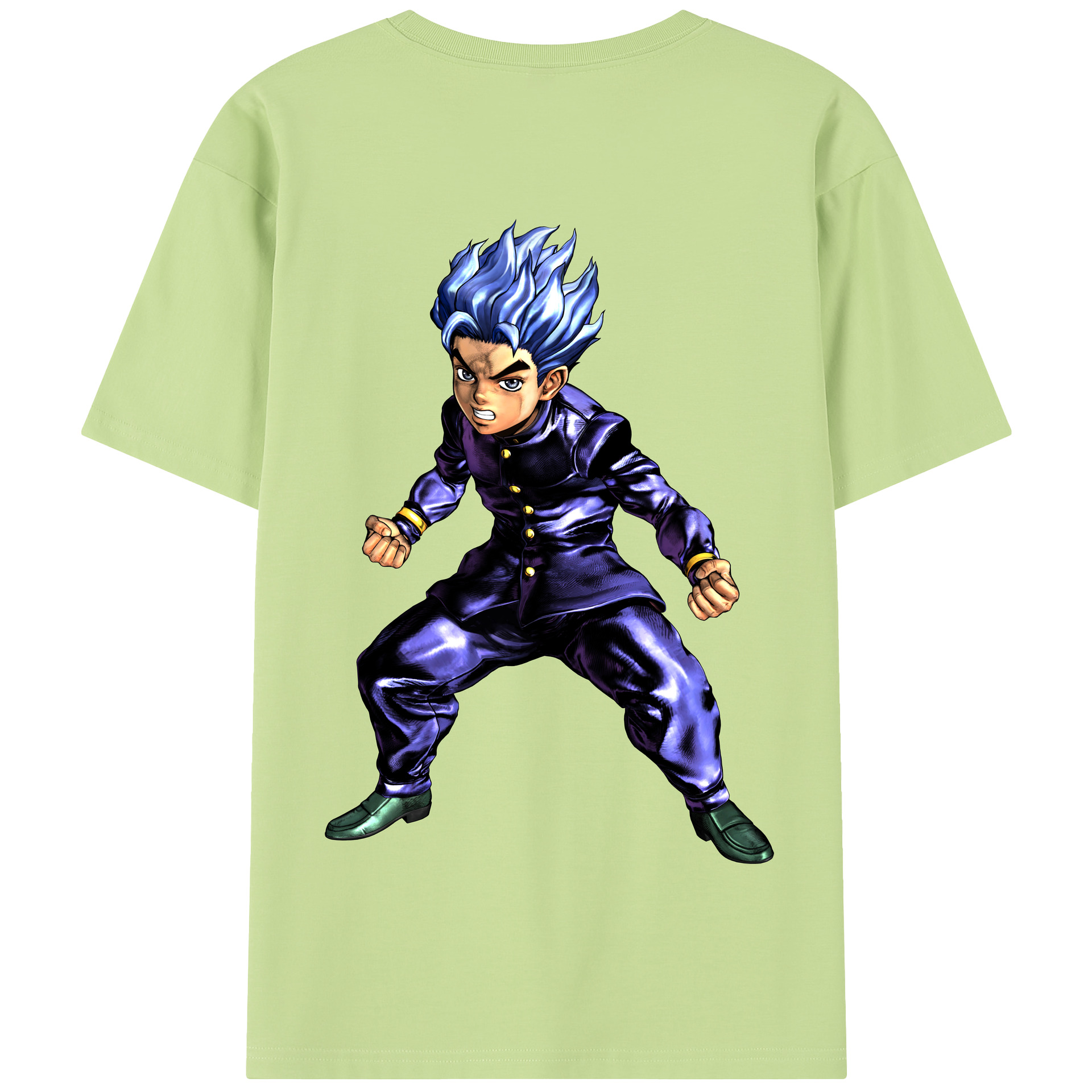 （画像用） ジョジョの奇妙な冒険 広瀨康一 JoJo's Bizarre Adventure Hirose Koichi 綿100％半袖Tシャツ（背面プリント）